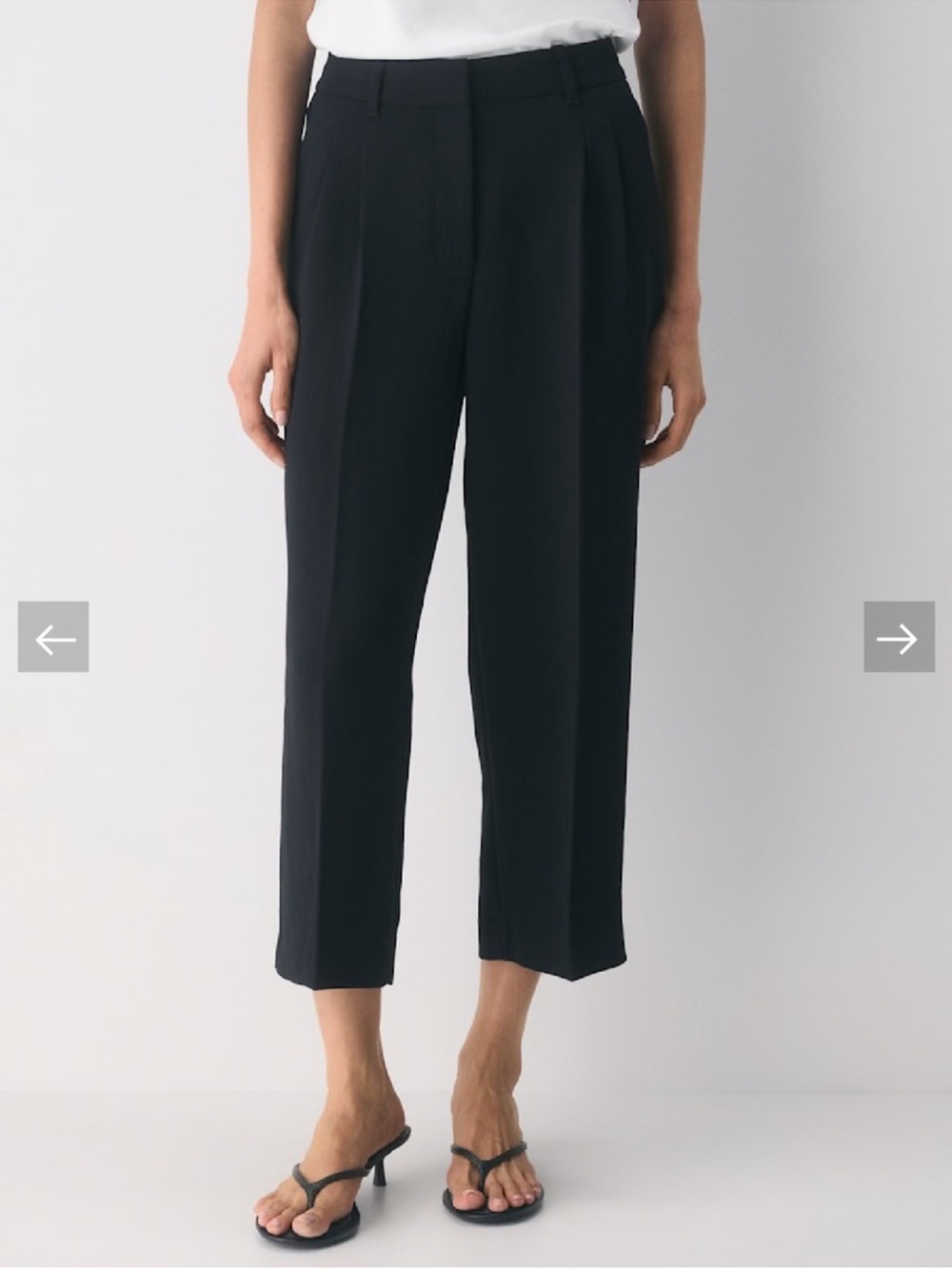 Aritzia the Effortless Pant Cropped Crepette Black Trousers